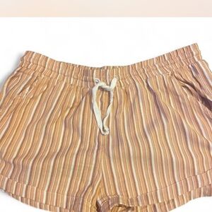 Striped Orange and White Women’s Drawstring Shorts